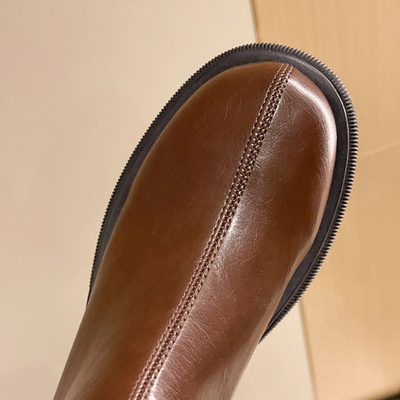 New Women Ankle Boots Fashion Female Square Heel Low-Heel Shoes Lady Boots Leather Woman Low-heel Keep Warm Ankle Boots Q109