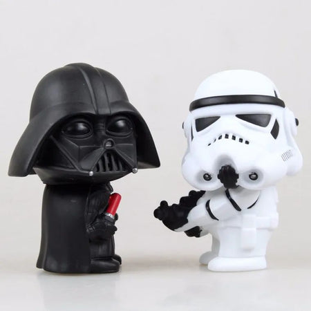10cm Cute Style Star War Darth Vader & STORM TROOPER Kawaii Movie Action Figure Model Toys Black White Soldier Model For Childre
