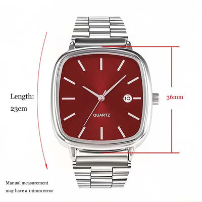 Luxury Square Quartz Watch for Men Casual Student Fashion Simple Design Versatile Stylish Calendar Watches Male Female