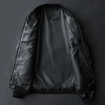 2025 Autumn New Men Black Biker PU Leather Coat Korean Fashion Men Pu Leather Jacket Trend Casual Fit Slim Baseball Clothes 8Xl