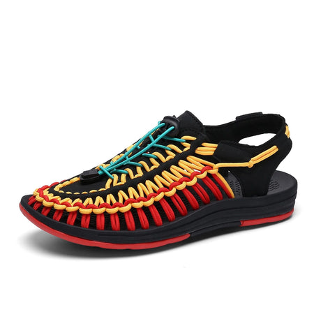 2024 New Arrival Summer Men's Shoes Breathable Beach Loafers Hand Woven Roman Sandals High Quality Men's Comfortable Flats