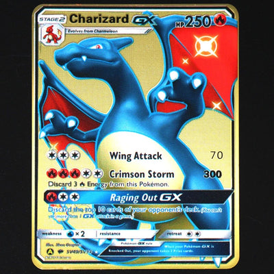 Pokemon 183200 Points High Hp  Gold Black English French Metal Cards Vmax Mega GX Game Collection Cards Charizard Pikachu Mewtwo