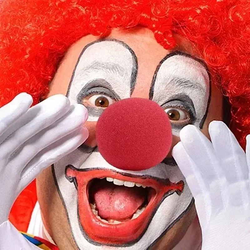 200/1PCS Red Funny Clown Nose Foam Sponge Ball Nose Cosplay Costume Make Up Props Circus Halloween Party Decoration Supplies