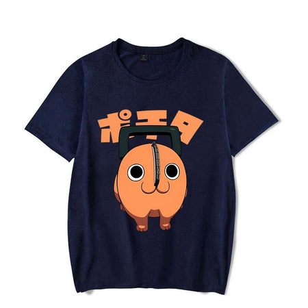 Fun Pochita Printed T-shirt Women's Loose Short Sleeve Round Neck Top Women's Casual Shirt T-shirt Anime T-shirt