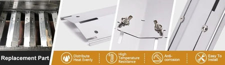 Universal Heat Plates Tent Shield Grill Parts Stainless Steel Adjustable Burner Cover Flame Tamer for Nexgrill Parts Charbroil