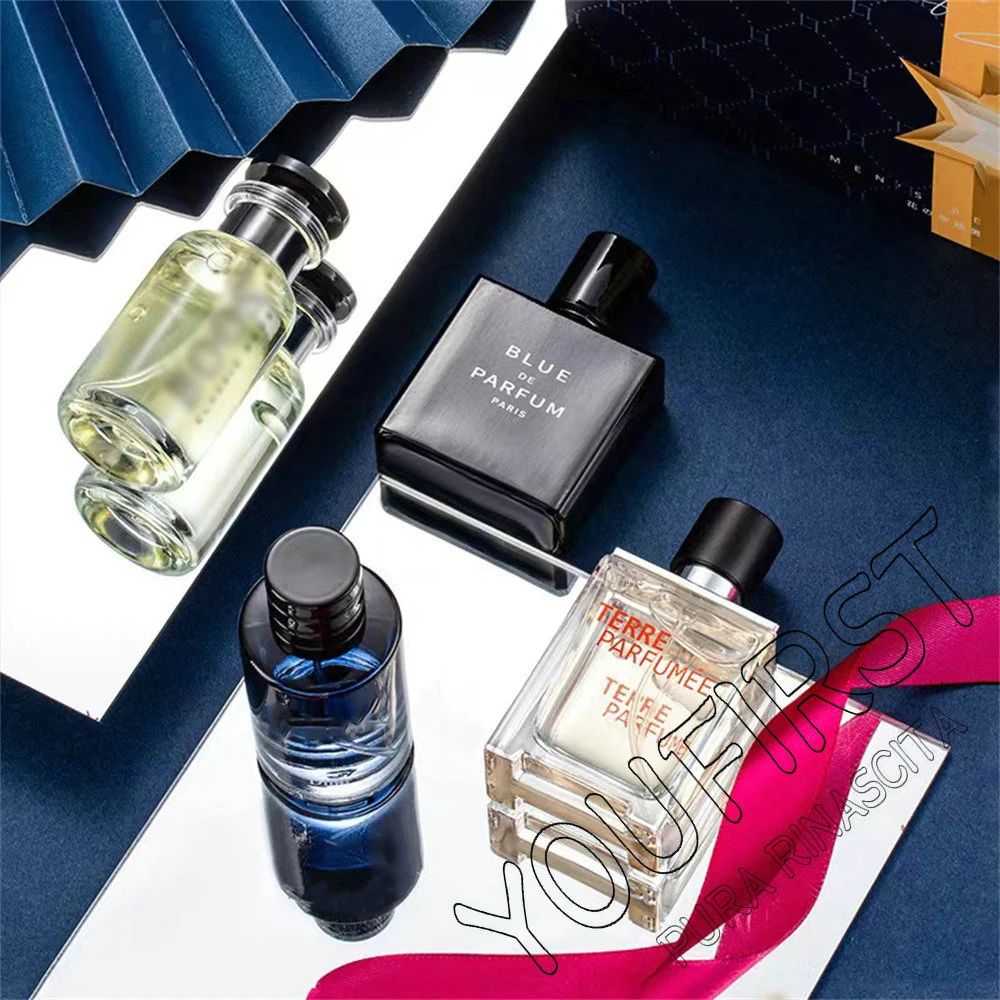 Luxury Brand Perfume Men Cologne Parfums Homme Gift Box 4Pcs Set 100ml Perfumes Masculinos Natural Floral Fruity Scent Spray