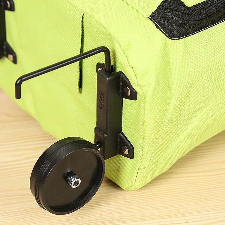 Foldable Square Oxford Cloth Shopping Cart Bag with Wheels Vegetable Buying Car Trolley Bag Durable Market Research Bag