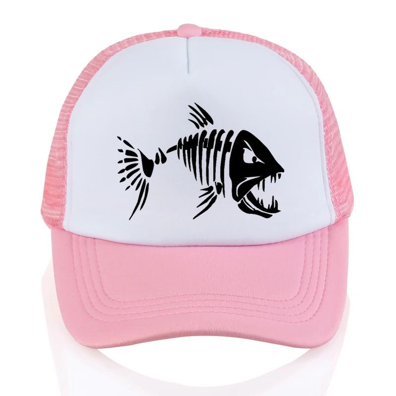 Skull Fish Bones Baseball cap Outdoor Fishings hat Men Summer Mesh breathable cap Fishing enthusiasts adjustable snapback hats