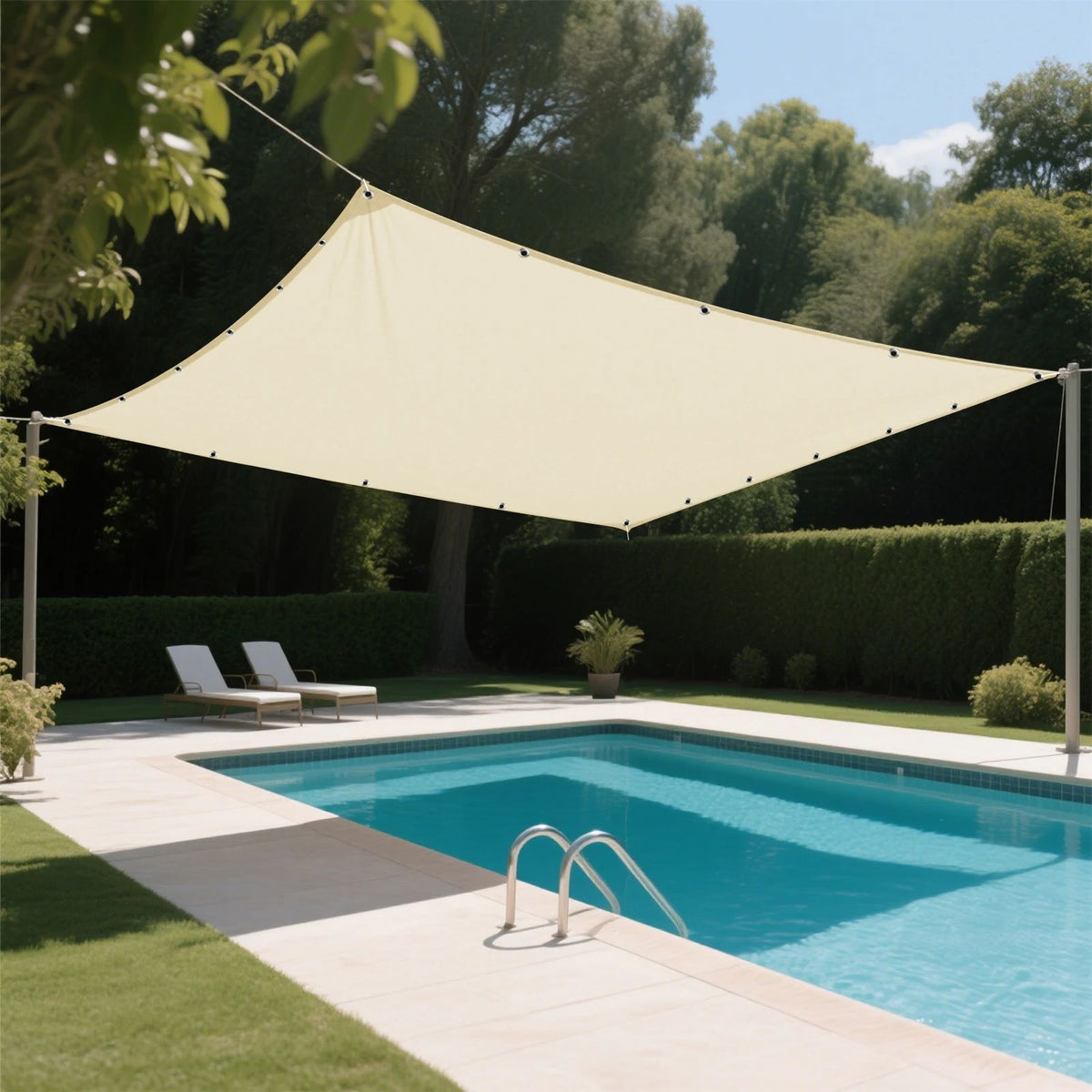 Waterproof Straight Edge Sun Shade Sail with Grommets Garden Sunscreen Pergola Shade Cover Canopy For Outdoor Garden Patio Tent