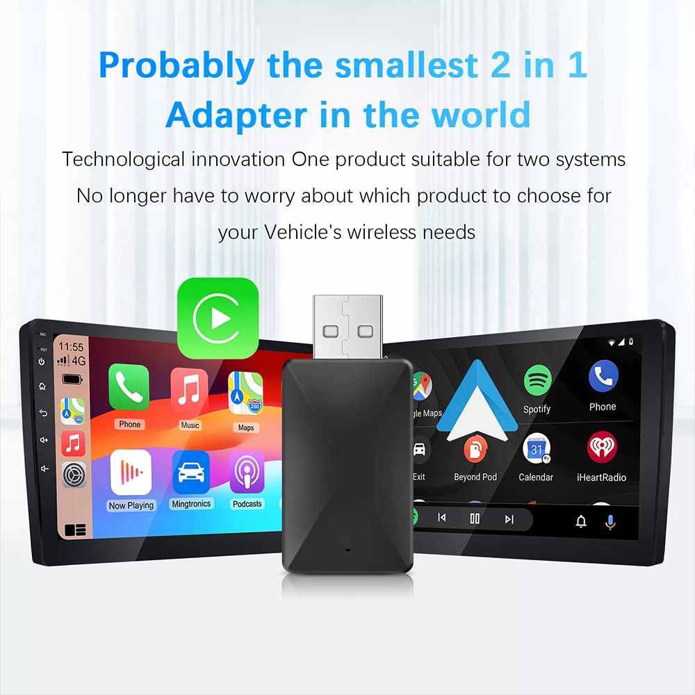 Carplay Android Auto Wireless Adapter for Toyota Mazda Nissan Camry Suzuki Subaru Citroen Audi Mercedes Kia Ford Opel Spotify BT