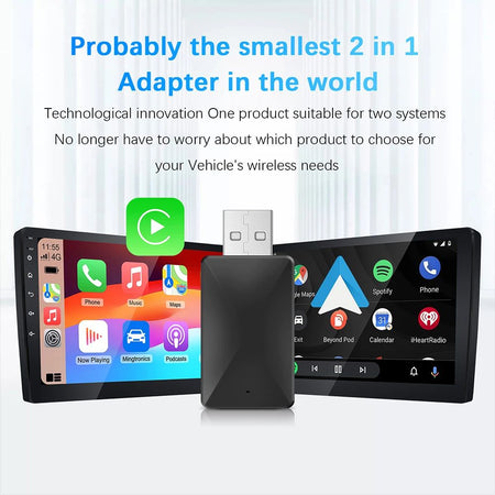 Carplay Android Auto Wireless Adapter for Toyota Mazda Nissan Camry Suzuki Subaru Citroen Audi Mercedes Kia Ford Opel Spotify BT