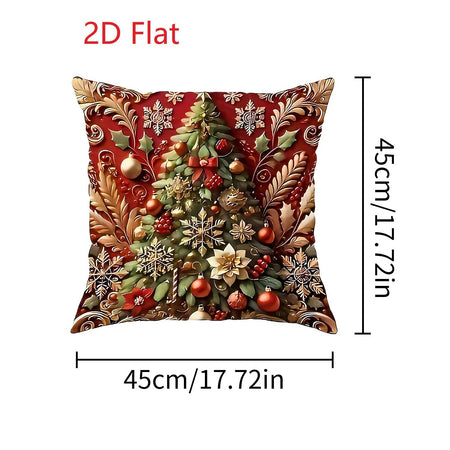 1pcs 2D Christmas Pillow Cover Xmas Party Decoration 2025 Xmas Holiday Santa Claus Pillow Cover Navidad Natal New Year Gift 2026