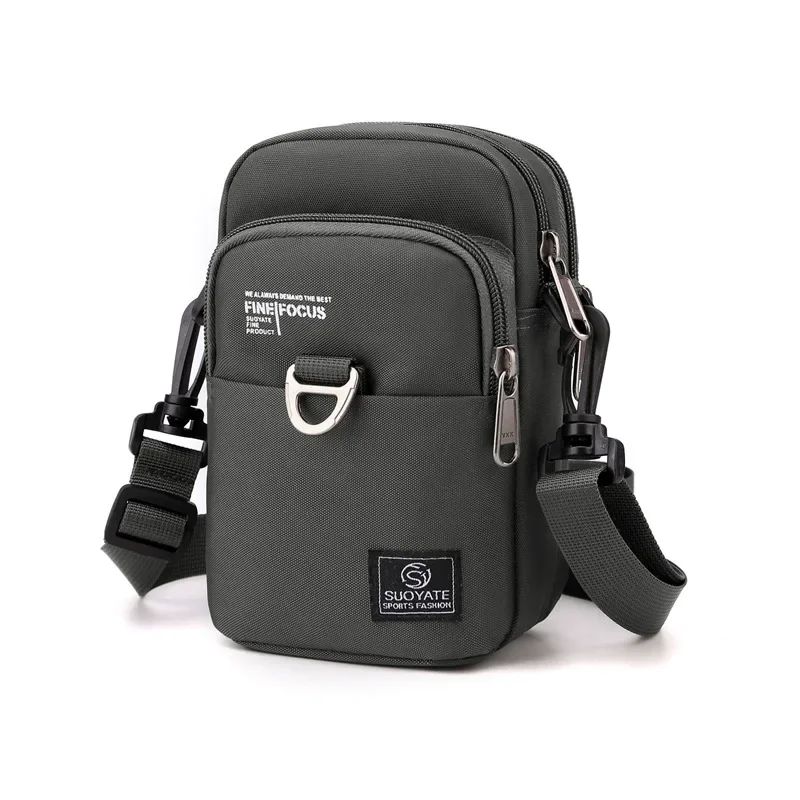 Fashion 3 Layers Men Small Shoulder Bag High Quality Durable Nylon Male Handbag Portable Messenger Bag Flap Mini Waist Bag