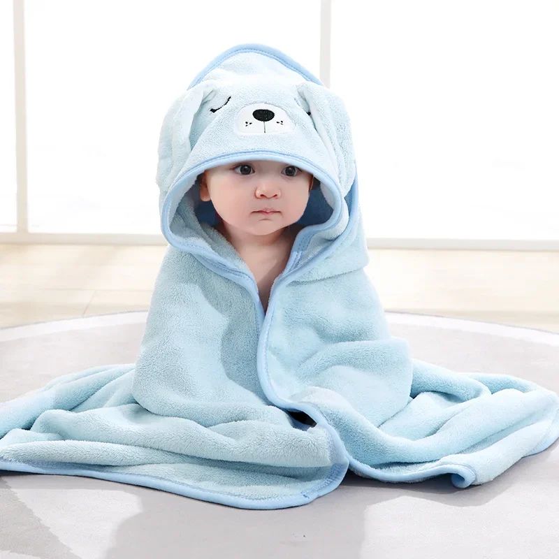 Cartoon Animal Baby Hooded Bath Towels Toddler Bathrobe Warm Sleeping Swaddle Wrap for Boys Girls Newborn Soft Towel Blanket