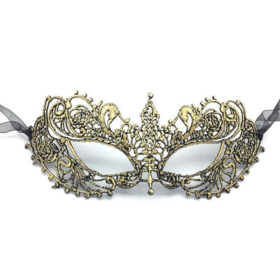 Women Sexy Hollow Lace Masquerade Gold Black Face Mask Princess Party Cosplay Prom Props Costume Nightclub Queen Eye Mask Exotic