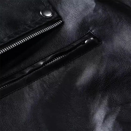 2025 New Men Solid Color Imitation Leather Jacket Red Fashion Homme Oblique Zipper Biker Coats Male Bar KTV Casual Top