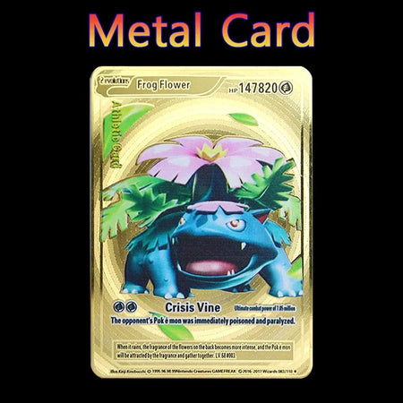 Pokemon 183200 Points High Hp  Gold Black English French Metal Cards Vmax Mega GX Game Collection Cards Charizard Pikachu Mewtwo