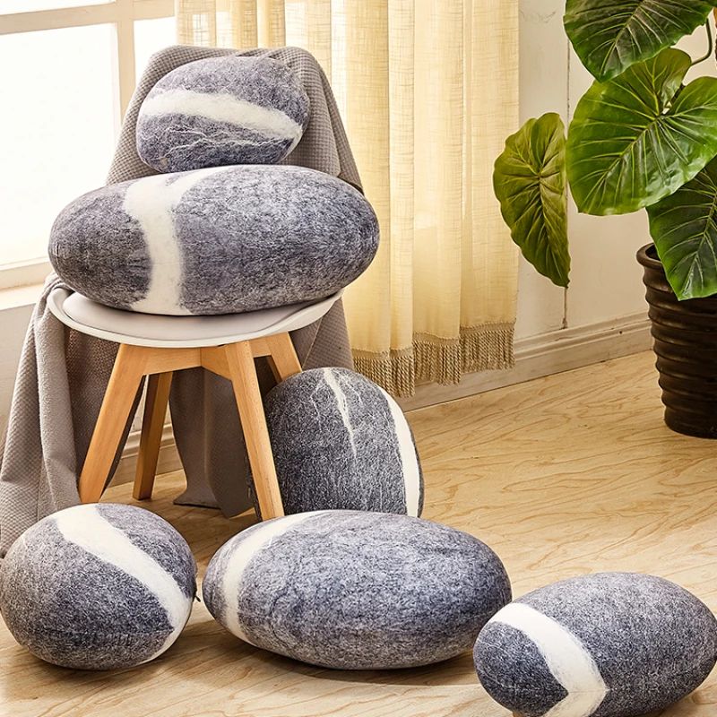 Large Stuffed Rocks Stone Pillows Home Decoration Pebble Living Throw Pillows