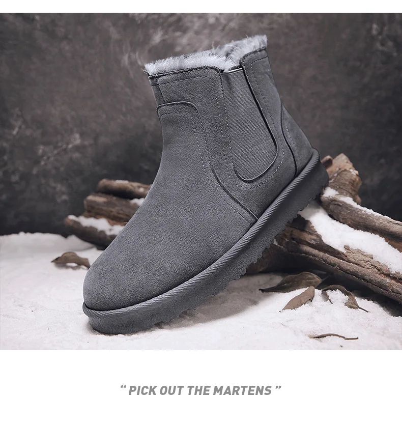 2025 New Men Boots Winter Warm Plush High Tops Leather Casual Shoes Outdoor Fashion Snow Boots