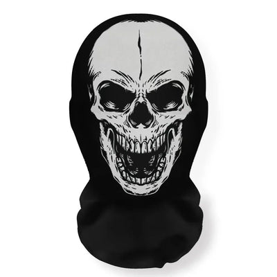 Halloween Skeleton Mesh Hood Mask | Elastic Breathable | Scary Party Cosplay Face Cover