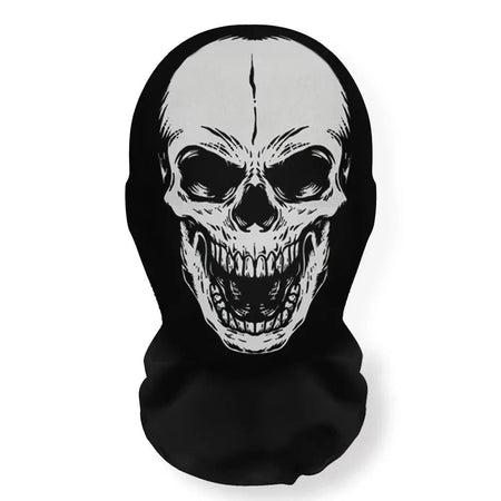 Halloween Skeleton Mesh Hood Mask | Elastic Breathable | Scary Party Cosplay Face Cover