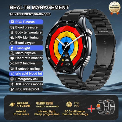 XIAOMI 704505 New ECG+PPG Smartwatch Precise Uric Acid Blood Lipids Pressure Body Analysis Smart Watch Men BT Call NFC Watches