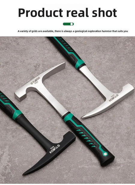 Damaly, Professional Geological Hammer, Exploration Hammer, Multifunctional Pointed Integrated Hammer, Quarrying/Mining Hammer,