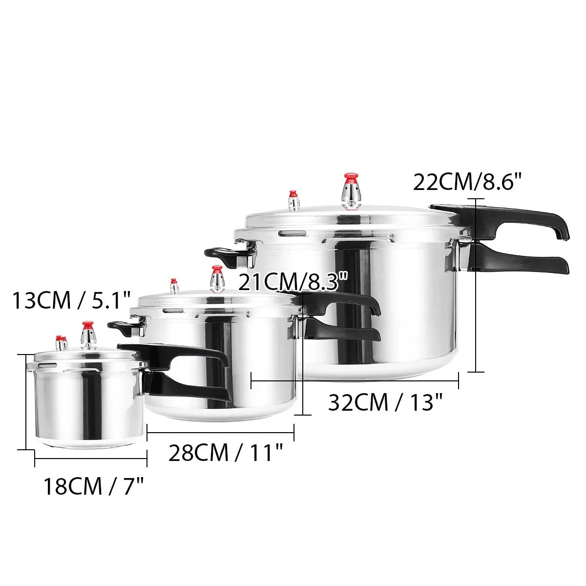 18/20/22/28/32cm 304 Stainless Steel Kitchen Pressure Cooker Electric Stove Gas Stove Energy-saving Safety Cooking Utensils