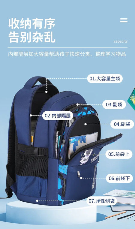 Popular Astronaut Elementary School Student Oxford Cloth Bag Large Capacity Children's Nylon Backpack Men