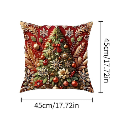 1pcs 2D Christmas Pillow Cover Xmas Party Decoration 2025 Xmas Holiday Santa Claus Pillow Cover Navidad Natal New Year Gift 2026