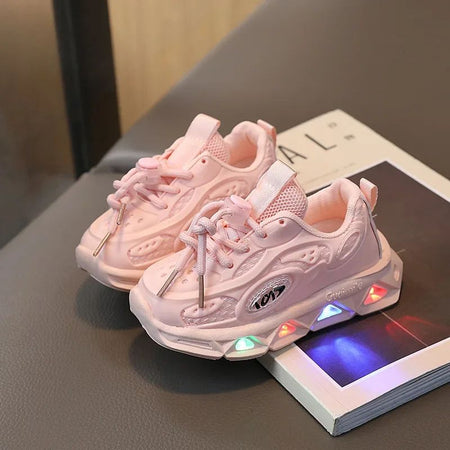 Baby Shoes2025 Spring Autumn New Boys and Girls Light Up Clunky Sneaker Small and Medium-sized Children's Soft Soled Baby Shoes