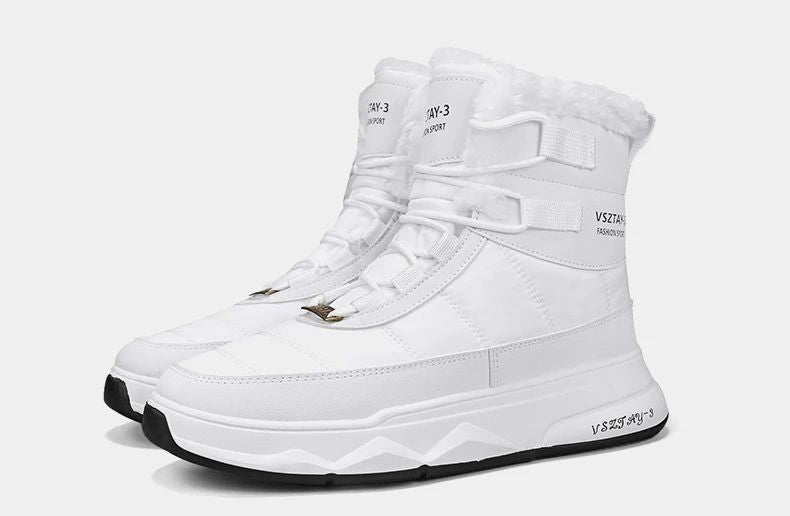 Men's Winter Plus Velvet Warm High-top Down Bread Shoes Waterproof and Non-slip Cotton Shoes Men's Big Boots==bottes Pour Hommes