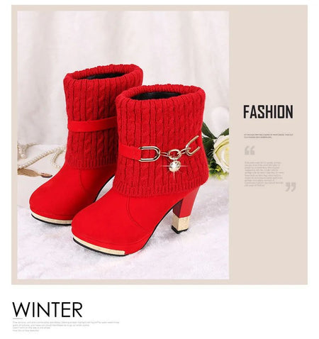 Super High Heels Platform Shoes Women High Heels Women Pumps Shoes Pointed Toe Suede Ankle Boots for Women Thick Heels Boots NEW