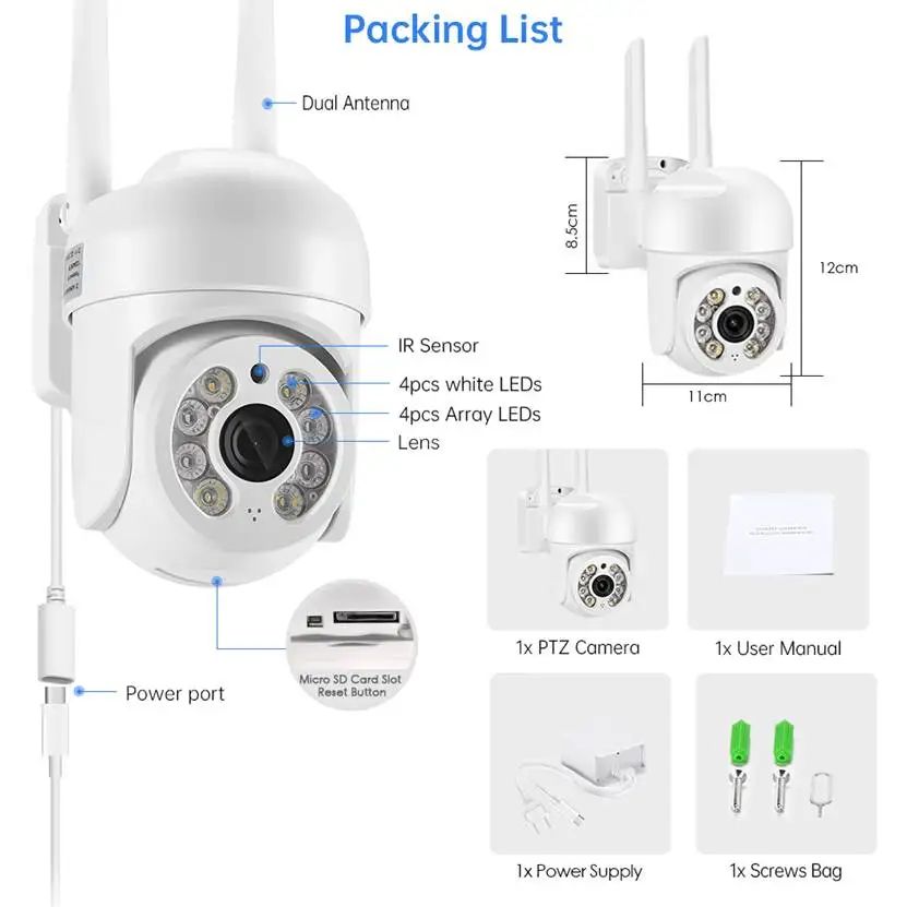 kuohao 4MP Speed Dome Auto Tracking PTZ Camera Smart Home Outdoor Wireless WIFI Camera Surveillance Monitor