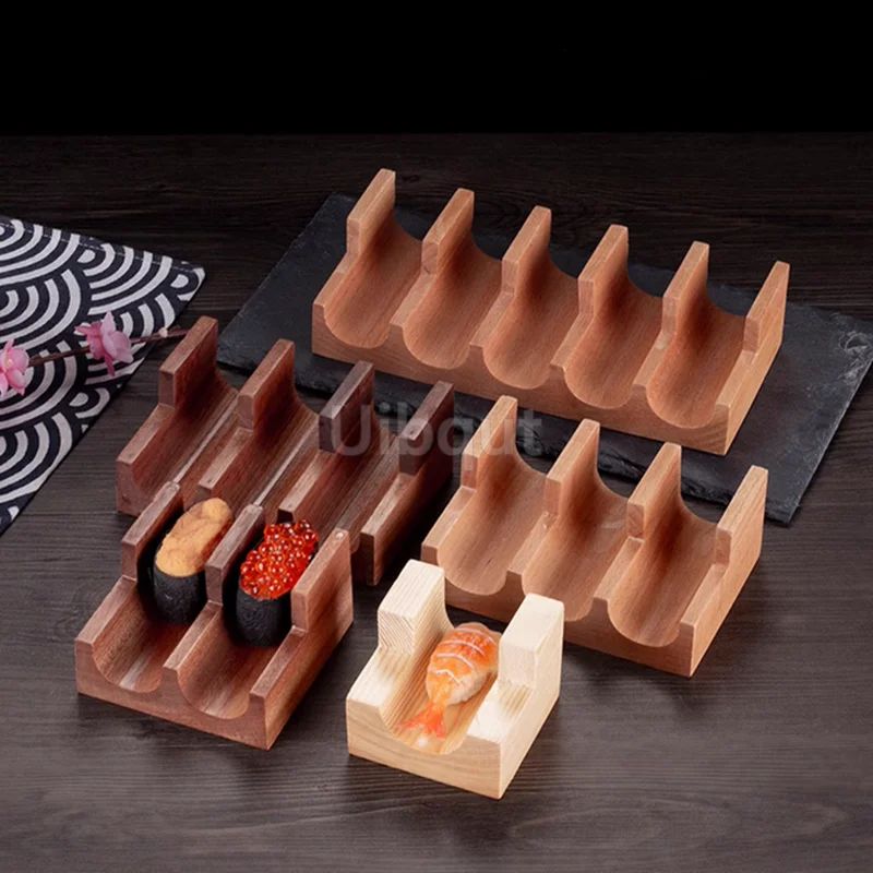 Japanese Sushi Rack shop tool Wooden Taco Snack Food Holder Wood Plate Cuisine Stand Sashimi Sushi Boat Restaurant Hotel Home