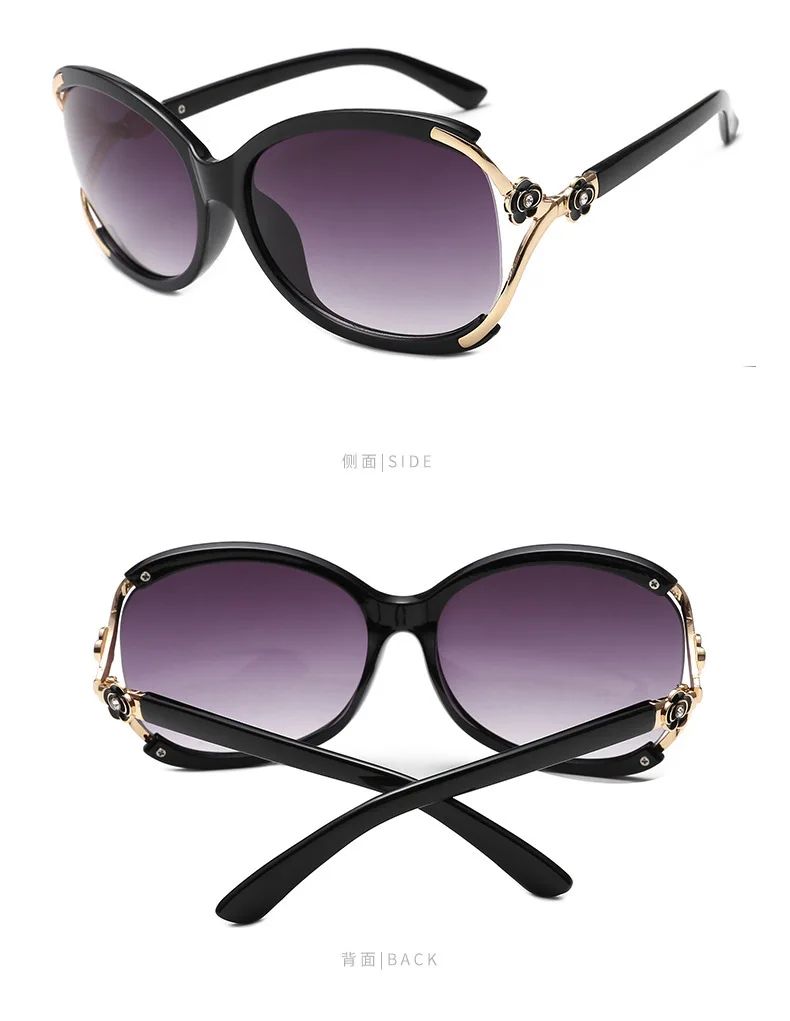 New Classic Vintage Driving Sunglasses for Women Luxurious Fashionable Camellia Hollow-out Women’s Sun Glasses UV400 Protection