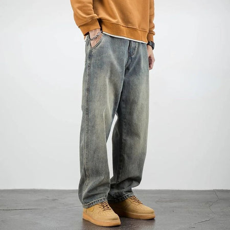 Men's Jeans Retro Cargo Trousers Straight Man Cowboy Pants Punk Washed Luxury Designer 2025 Trend Y2k Vintage Korean Style Baggy