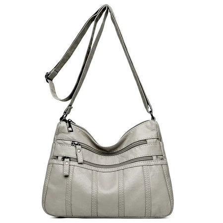 Fashion Soft Leather Crossbody Bags for Women 2025 Casual Female Multi Pocket Messenger Bags Retro Handbags Ladies Shoulder Bags