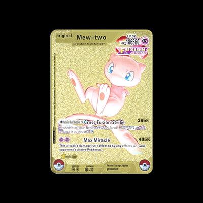 Pokemon 183200 Points High Hp  Gold Black English French Metal Cards Vmax Mega GX Game Collection Cards Charizard Pikachu Mewtwo