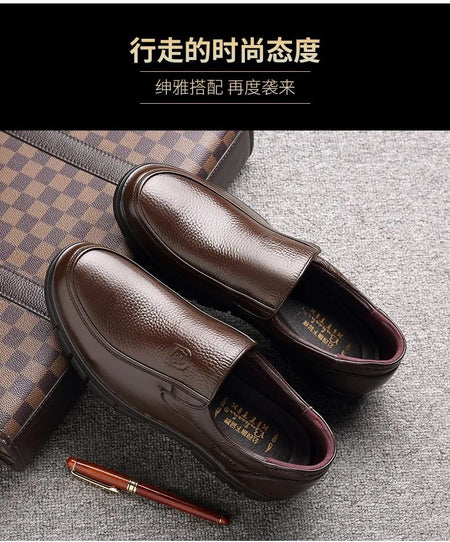 Men Genuine Leather Businenss Loafers Handmade Shoes Non-slip Man Flat Driving Walking Man Soft Luxury Dad Dress Office Shoes