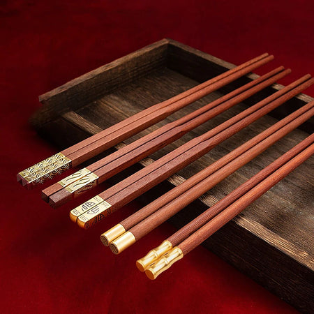 5/6/8/10Pairs Reusable Chopsticks Tableware Handmade Japanese Natural Wood Chopsticks Sushi Food Wooden Chopsticks Non Slip Easy
