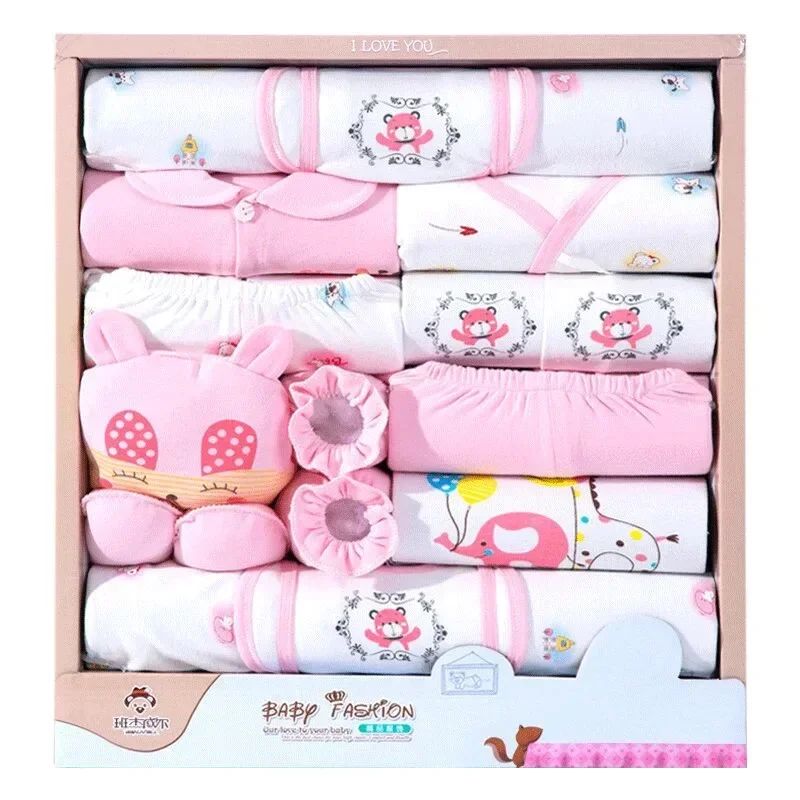 18 Piece/lot Newborn Baby Girl Clothes Set 100% Cotton Infant Baby Girl Set Soft Autumn Boys Clothing Baby Gift Without Box