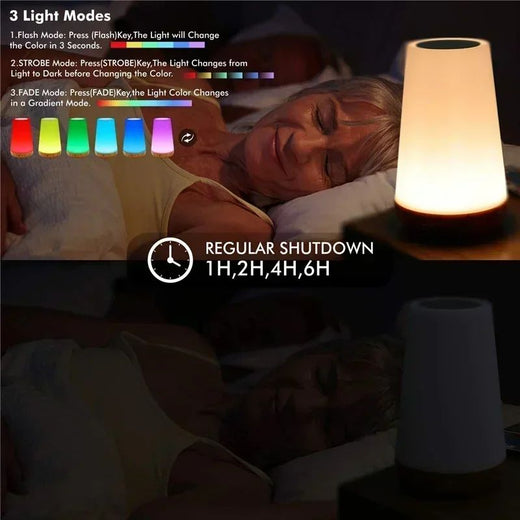 USB Touch Control LED Night Light 13 Colors Changing Dimmable Bedside Table Lamp with Remote for Bedroom Camping Reading Decor