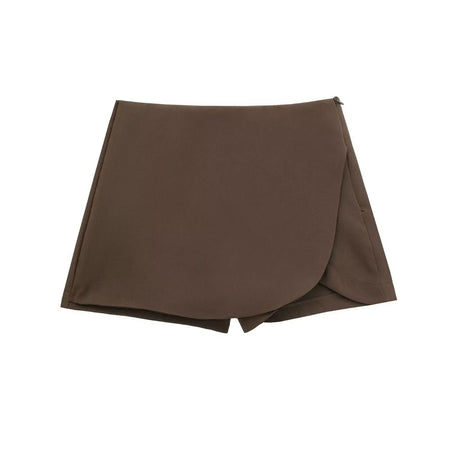 Willshela Women Fashion Solid Side Zipper Skirts Shorts Vintage High Waist Female Chic Lady Shorts