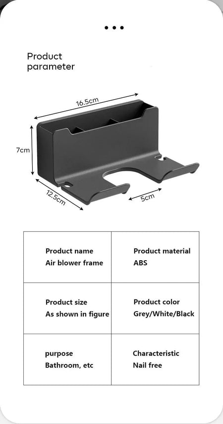 Hair Dryer Holder Wall Dryer Cradle Straightener Stand Hairdryer Organizer Box Toilet Blower Holder Shelf Bathroom Accessories