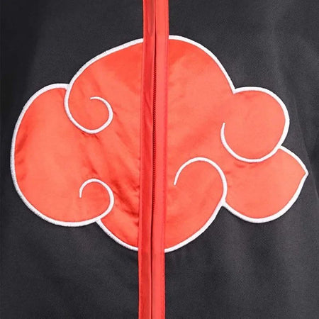Cartoon Embroidered Standing Collar Red Cloud Cloak Robe Costume Men Kid Halloween Role Play with Rings Headdress Necklace Props