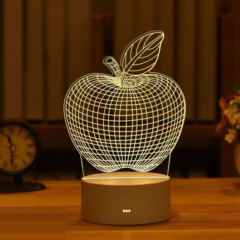 USB Operated 3D Acrylic LED Night Light Festival Birthday Kids Gifts Bedroom Bedside Decor Night Lamp Home Novelty Lighting
