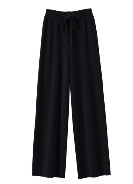 High Waist Knitted Woolen Wide Leg Pants Autumn Winter New Style Drapey Floor-Length Casual Trousers Skin-friendly Warm
