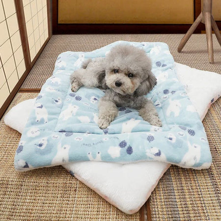 Pet Mat Thickened Autumn/Winter Warm Kennel Cat/dog Blanket Non-slip Seat Mat Soft Flannel Cotton Mat for Small and Large Dogs