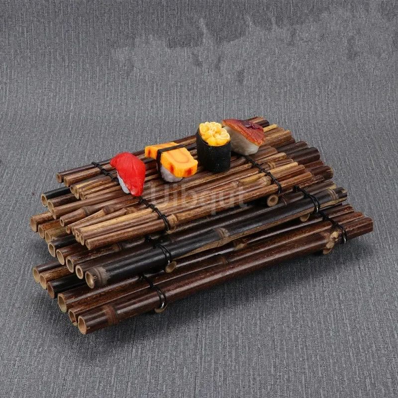Vintage bamboo sushi dish bamboo fence Japanese Korean fence plate Cuisine Sushi Boats Bamboo Creative Exquisite Sushi Tools